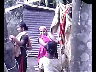 Desi group of Teen Girls Flushing Open-air